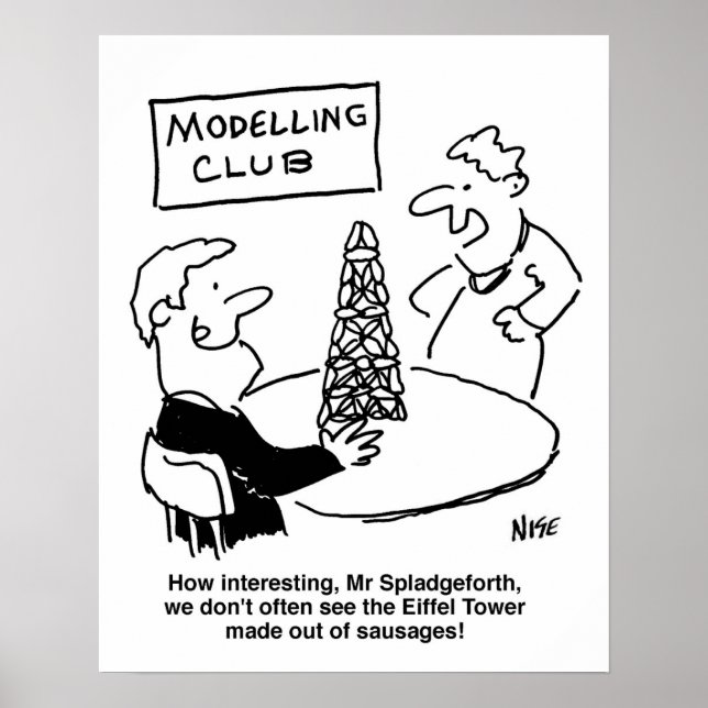 Modellierclub Eiffelturm aus Würstchen Poster (Vorne)