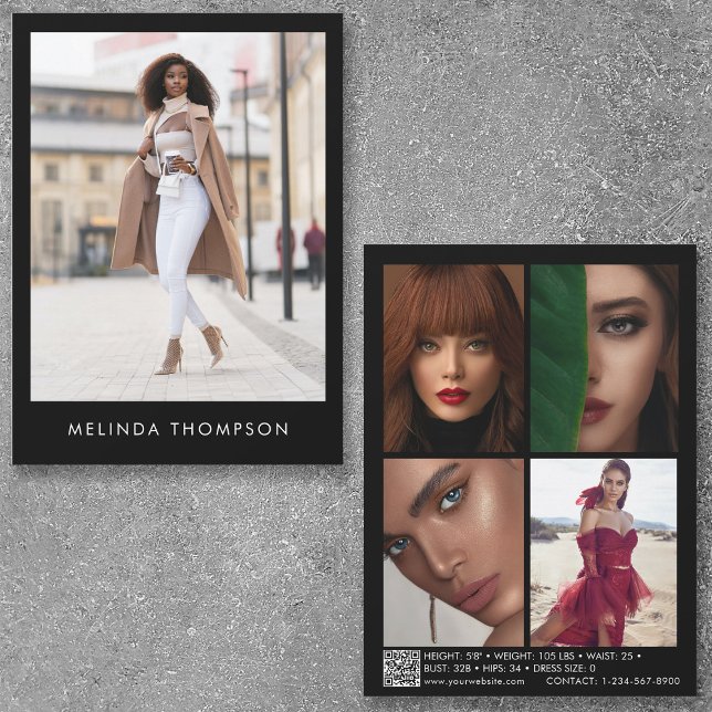 Modellieren des Schauspielers Comp Card 5 Foto QR  (Von Creator hochgeladen)