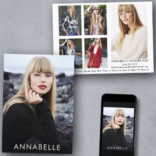 Modellieren von 6 Fotos Moderne Modell-Comp-Karte Einladung