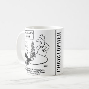 Modellierung des Eiffelturms aus Wurst Kaffeetasse