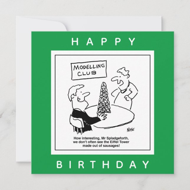 Modellierung des Eiffelturms-Cartoon Karte (Vorderseite)