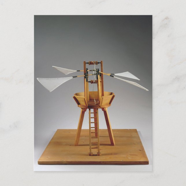 Modellrekonstruktion des Designs von da Vinci Postkarte (Vorderseite)