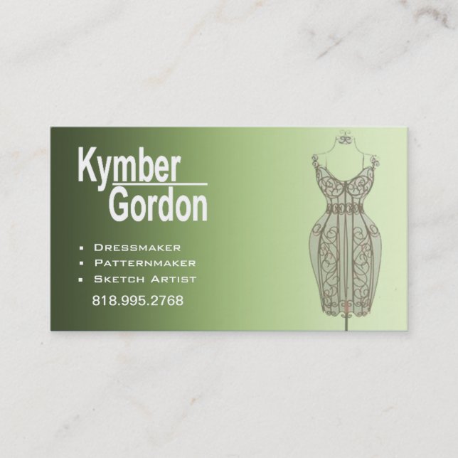 Modellschreiner Seamtress "des Visitenkarte (Vorderseite)