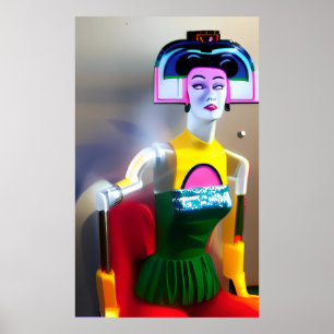 Modellstellung für einen virtuellen Künstler Poster