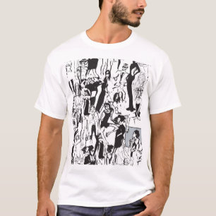 Modemenschen: Vintage nahtlose Illustration. T-Shirt