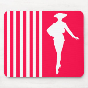 Modemische Streifen mit Mode-Silhouette Mousepad