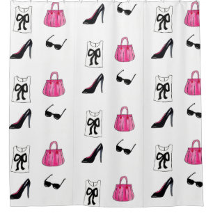 Modemode Teenager Handtasche Coquette Bogen Duschvorhang