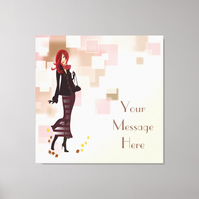 Modemodell des Herbstmotivs Wrapped Canvas Leinwanddruck (Vorderseite)