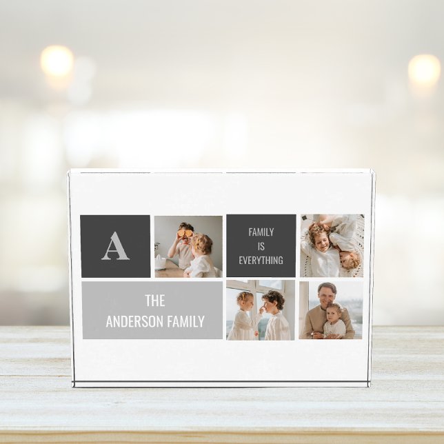 Moden 3Collage Foto & Grau Bestes Familiengeschenk (Von Creator hochgeladen)