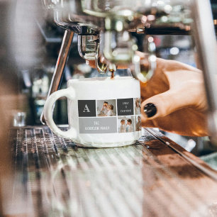 Moden 3Collage Foto & Grau Bestes Familiengeschenk Espressotasse