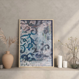 Moden Abstrakte Malerei Print Azure Elegy Poster