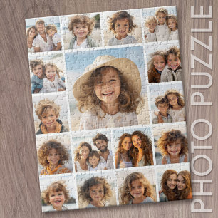 Moden, minimales Fotogitter mit 17 Fotos Puzzle
