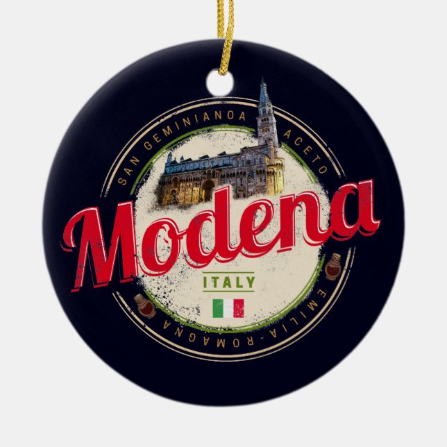Modena Emilia-Romagna Balsamic Italien Souvenir Keramik Ornament (Vorne)
