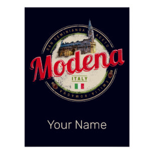 Modena Emilia-Romagna Balsamic Italien Souvenir Poster