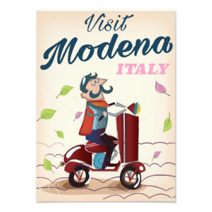 Modena Italy Scooter Reiseplakat Fotodruck