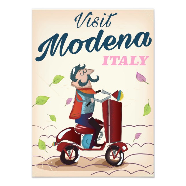 Modena Italy Scooter Reiseplakat Fotodruck (Vorne)