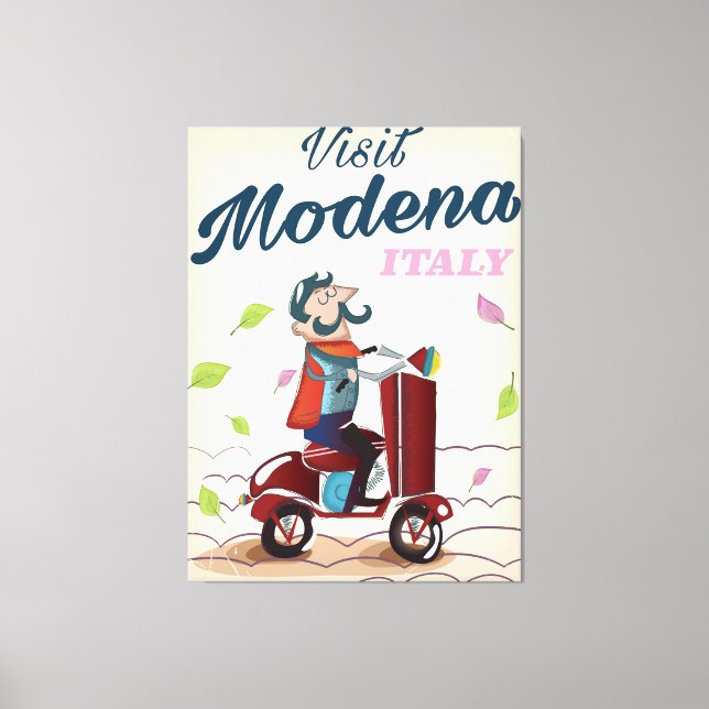 Modena Italy Scooter Reiseplakat Leinwanddruck (Vorderseite)