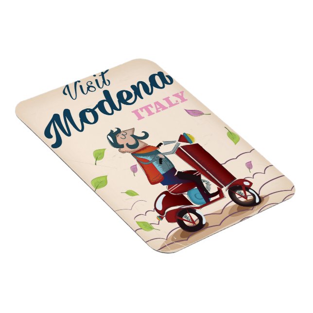 Modena Italy Scooter Reiseplakat Magnet (Rechte Seite)