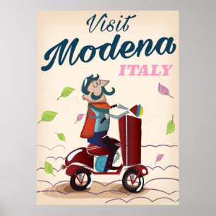 Modena Italy Scooter Reiseplakat Poster