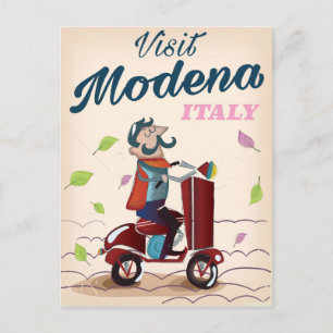 Modena Italy Scooter Reiseplakat Postkarte