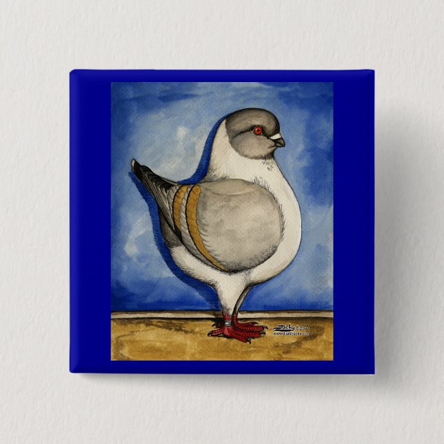 Modena Silver Gazzi Pigeon Button (Vorderseite)
