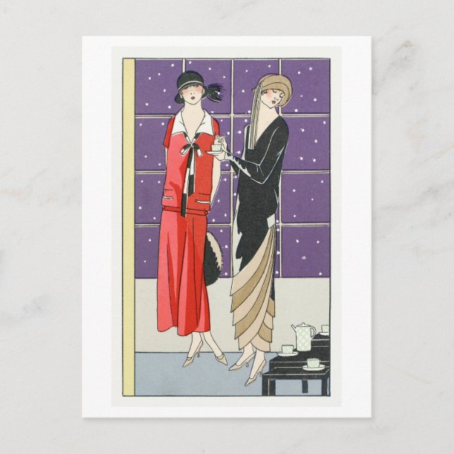 Modeplatte für Kleider der 1920er Jahre Postkarte (Vorderseite)