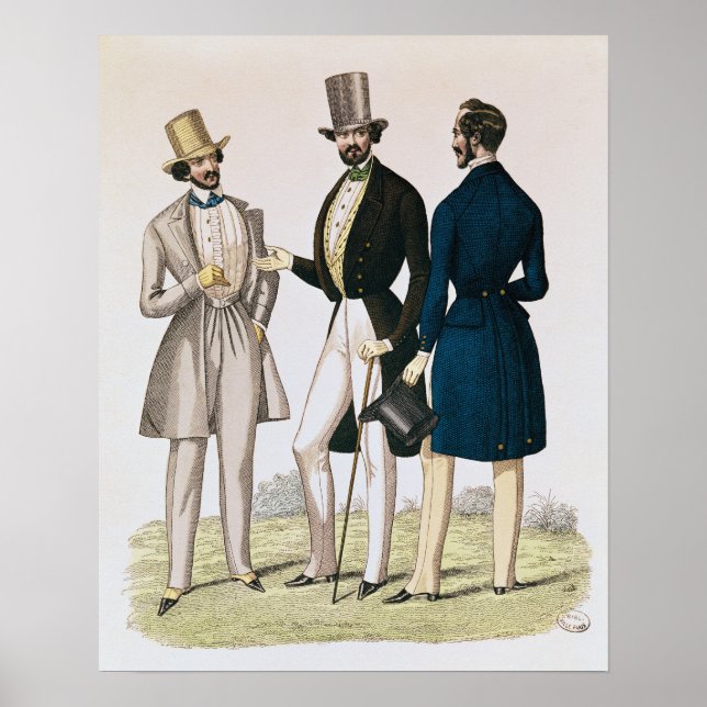 Modeplatte mit männlicher Kleidung Poster (Vorne)