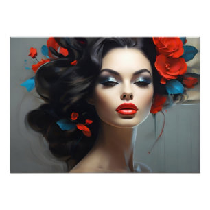 Modeportrait der Frauenkunst Fotodruck