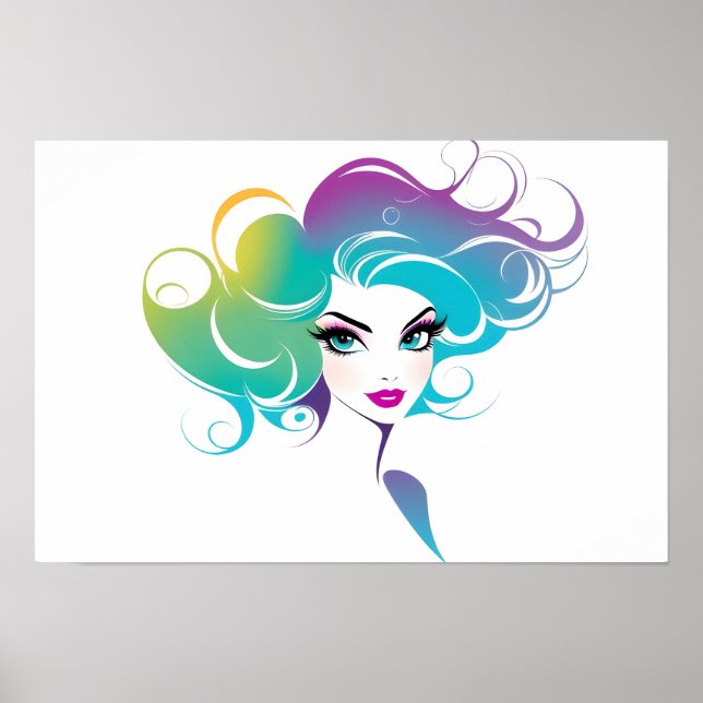 Modeportrait der Frauenkunst Poster (Vorne)