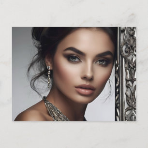 Modeportrait der Frauenkunst Postkarte