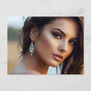 Modeportrait der Frauenkunst Postkarte