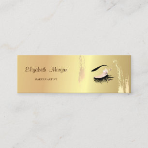 Moder Elegant, Goldener Pinselstrich, Wimpern, Mak Mini Visitenkarte