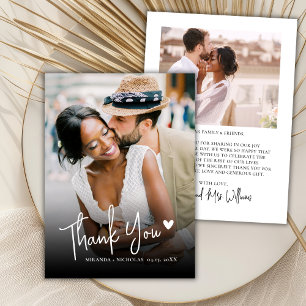 Moder Herz Schrift 2 Foto Hochzeit Danke Mitteilungskarte