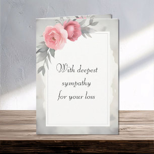 Moder Piink Rose Minimalistisch Deepest Beileid Karte