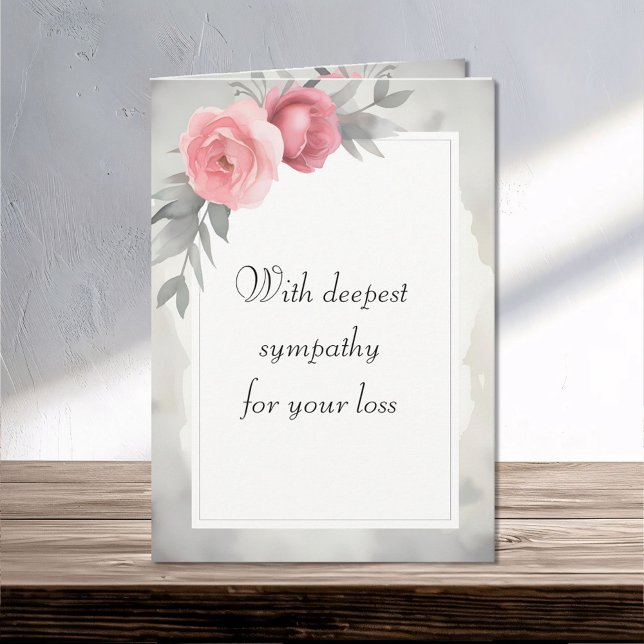 Moder Piink Rose Minimalistisch Deepest Beileid Karte (Von Creator hochgeladen)