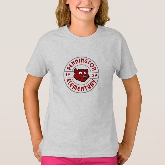 Moderate Art-Deco-Logos in Rot T-Shirt (Vorderseite)