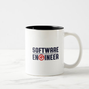 Moderatorischer Spaß von Funny Software Engineer Zweifarbige Tasse