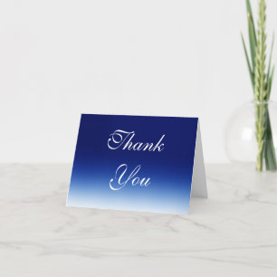 Modere Blau Weiße Kalligrafie Dankeschön Porto Dankeskarte