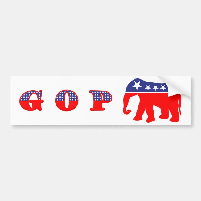Moderierter GOP-Elefant Autoaufkleber (Vorne)