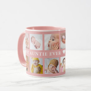 Modern 12 Foto Collage Beste Tante je Rosa Tasse