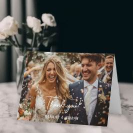 Modern, 1 Foto, Handschrift, Hochzeit" Danke "