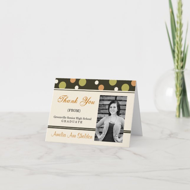 Modern 2015 Graduation Party Danke Karte (Vorderseite)