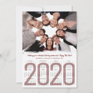Modern 2020 Calendar Company Logo Foto Neujahr Feiertagskarte