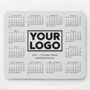 Modern 2021 Calendar Business Company Logo Grau Mousepad