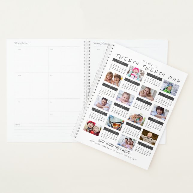 Modern 2021 Kalender Foto Collage Personalisiert Planer (Anzeige)