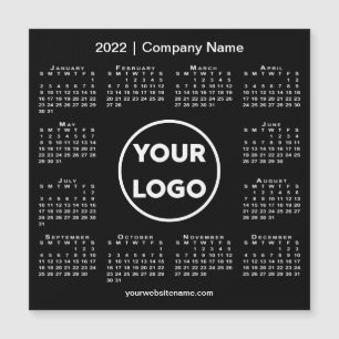 Modern 2022 Calendar Company Logo auf Black Magnet