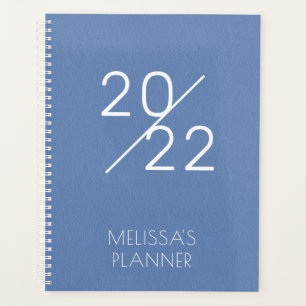 Modern 2022 Elegant Blue Personalisiert Name Plann Planer