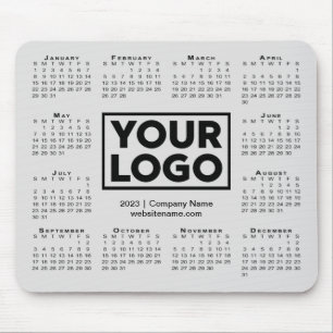 Modern 2023 Calendar Business Company Logo Grau Mousepad