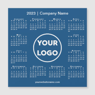 Modern 2023 Calendar Company Logo auf Blue Magnet