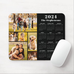 Modern 2023 Kalender 6 Foto Collage Personalisiert Mousepad